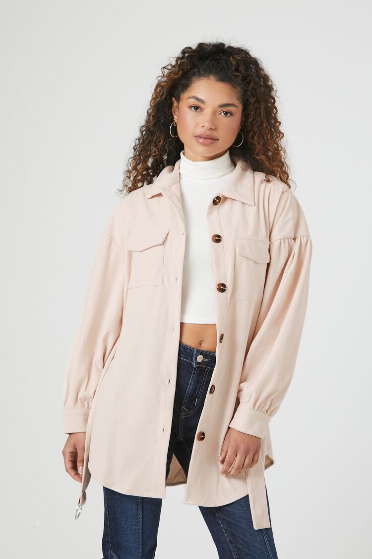 Woman Shacket in Cream - Forever 21 GOOFASH