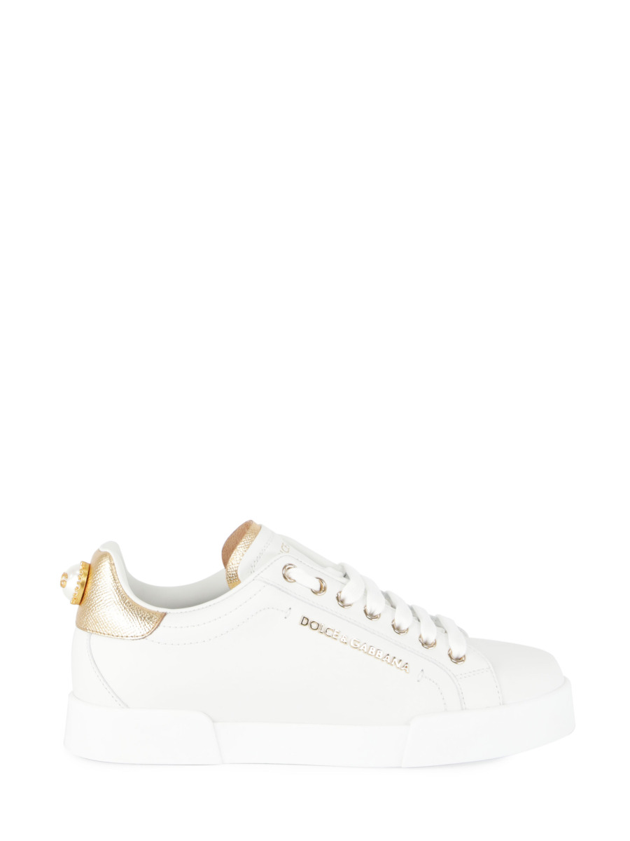 Woman Sneakers White Leam Dolce & Gabbana GOOFASH