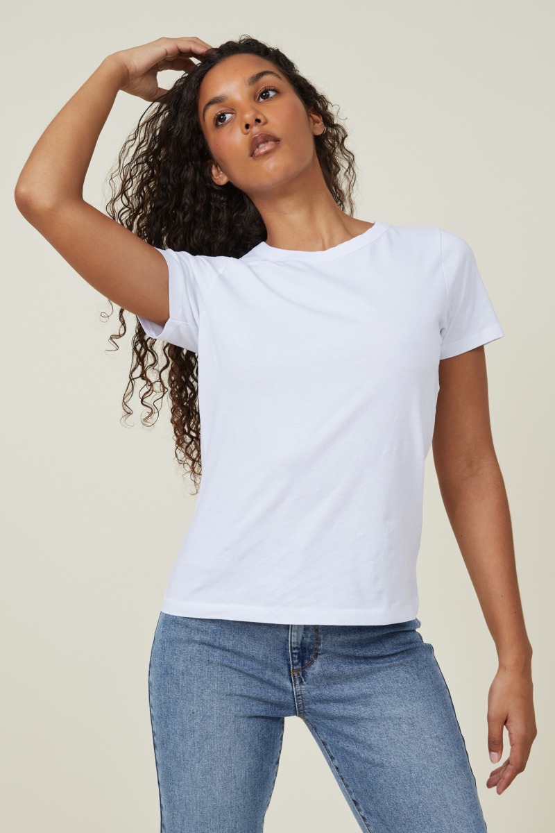 Woman White T-Shirt Cotton On GOOFASH