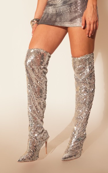 Women Ankle Boots in Silver PrettyLittleThing GOOFASH
