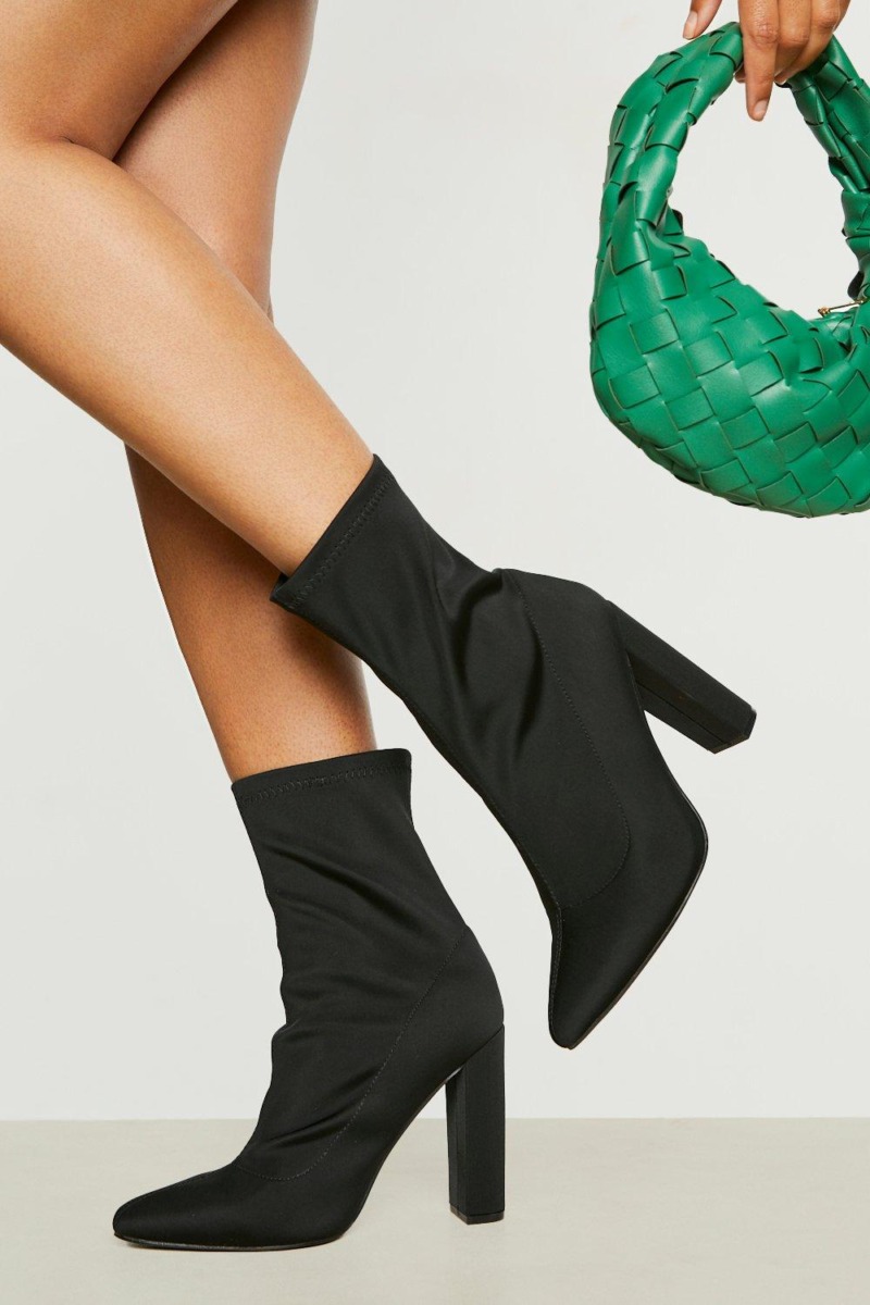Women Black Sock Boots from Boohoo GOOFASH