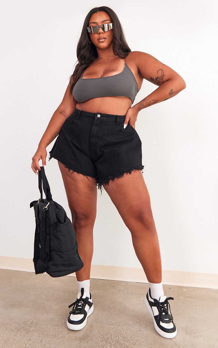 Women Denim Shorts - Black - PrettyLittleThing GOOFASH