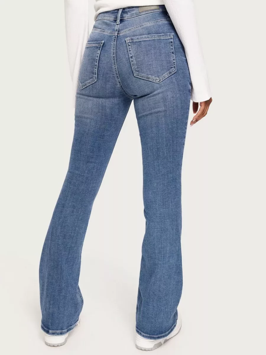 Women Flared Jeans Blue Nelly GOOFASH