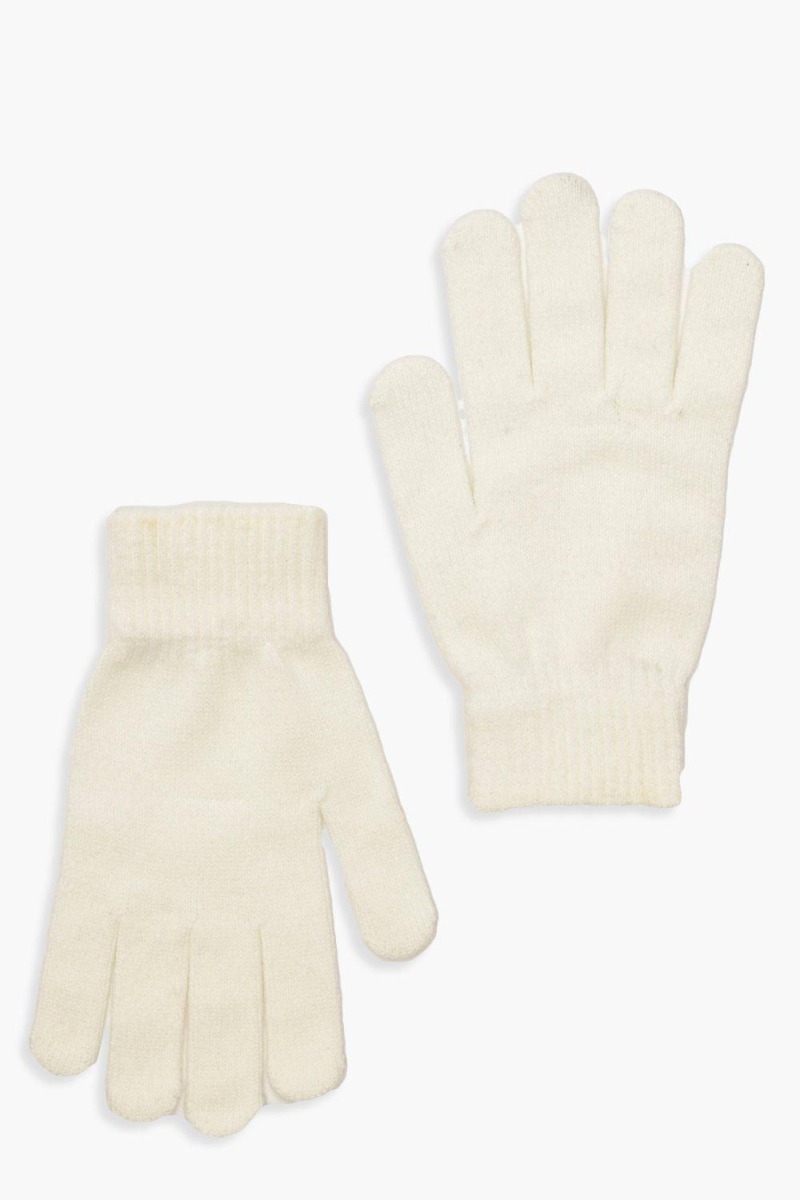 Women Gloves White Boohoo GOOFASH