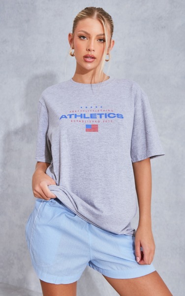 Women Grey T-Shirt from PrettyLittleThing GOOFASH