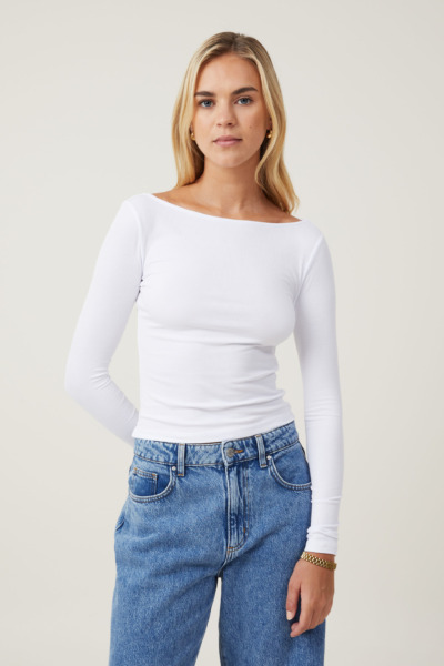 Women Long Sleeve Top White by Cotton On GOOFASH