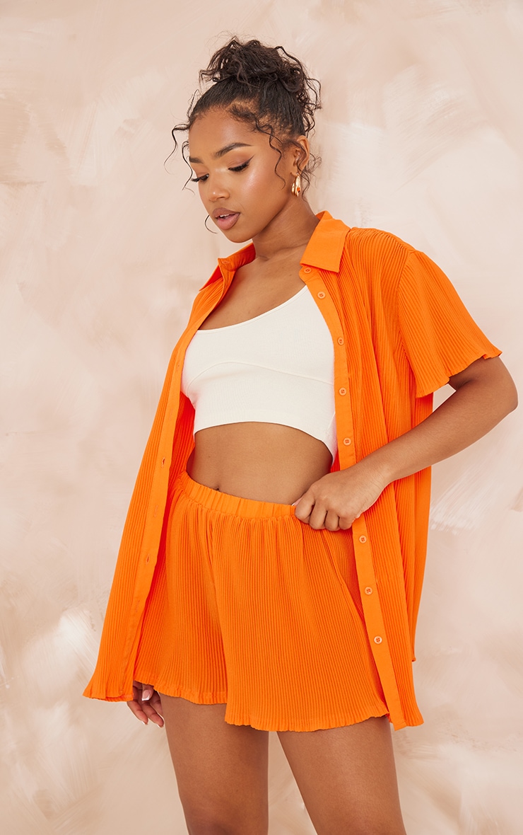 Women Orange Short Sleeve Shirt at PrettyLittleThing GOOFASH