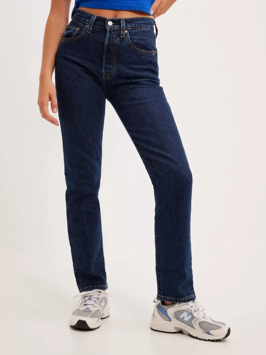 Women Red High Waist Jeans Nelly Levi's GOOFASH