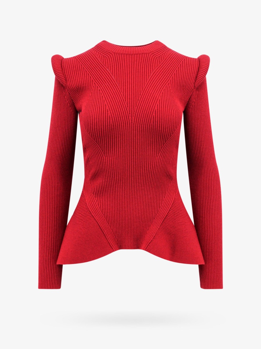 Women Red Sweater Alexander Mcqueen Nugnes GOOFASH