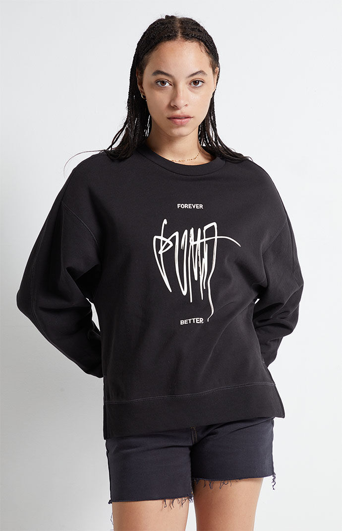 Women Sweatshirt in Black Pacsun Puma GOOFASH