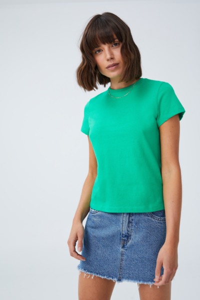 Women T-Shirt Green Cotton On GOOFASH