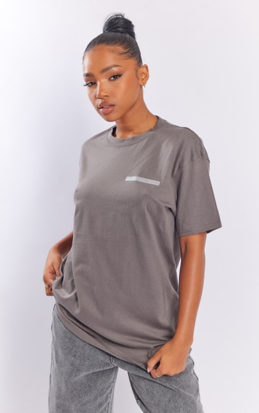 Women T-Shirt Grey - PrettyLittleThing GOOFASH