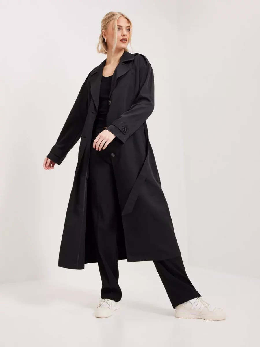 Women Trench Coat - Black - Nelly - Only GOOFASH