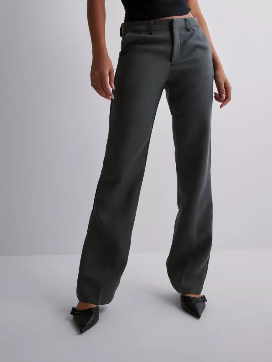 Women Trousers in Grey by Nelly GOOFASH
