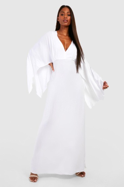 Women White Maxi Dress by Boohoo GOOFASH