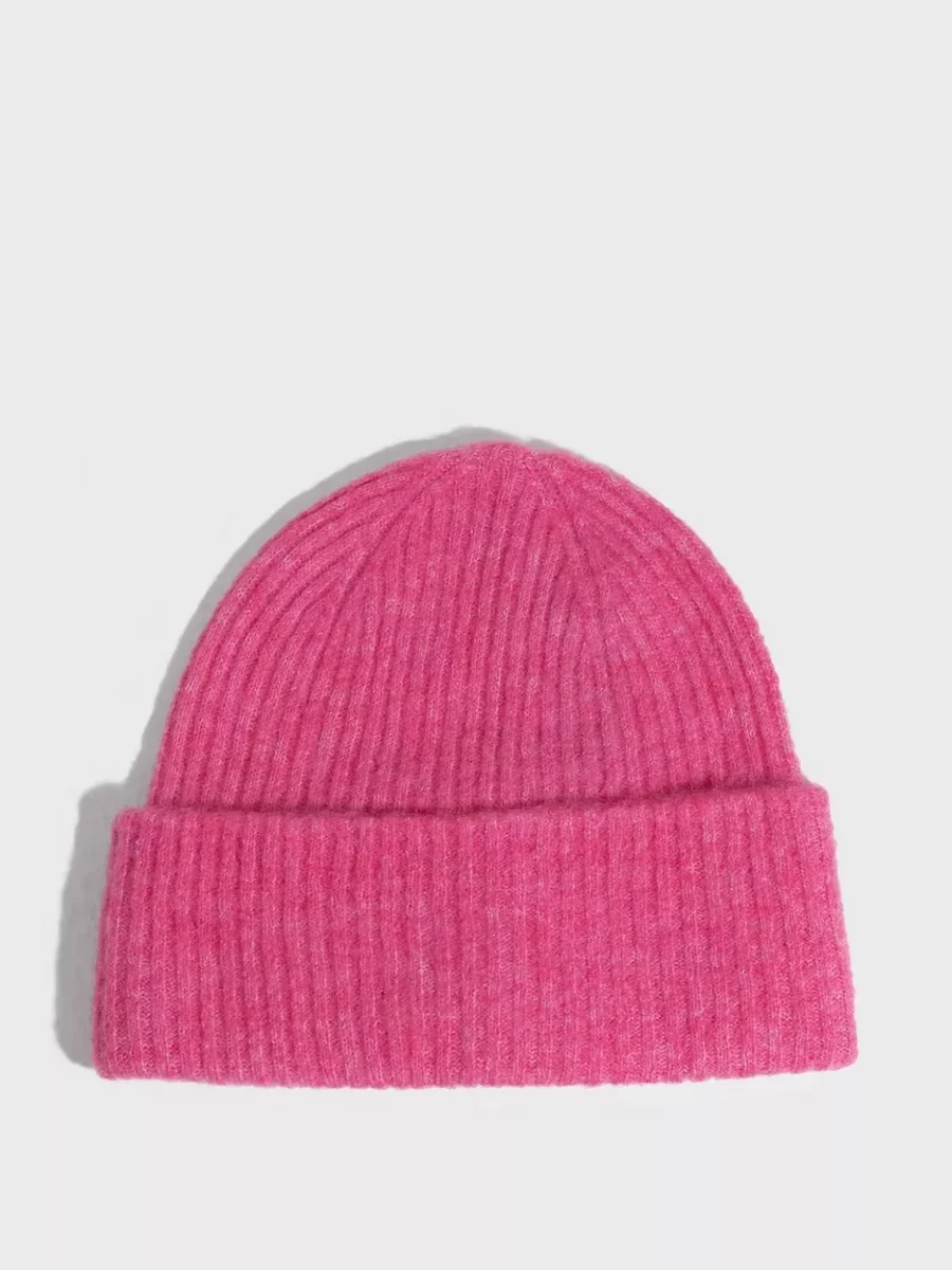 Womens Beanie in Pink Nelly - Selected GOOFASH