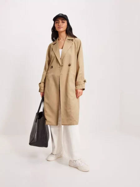Women's Beige Coat Nelly GOOFASH