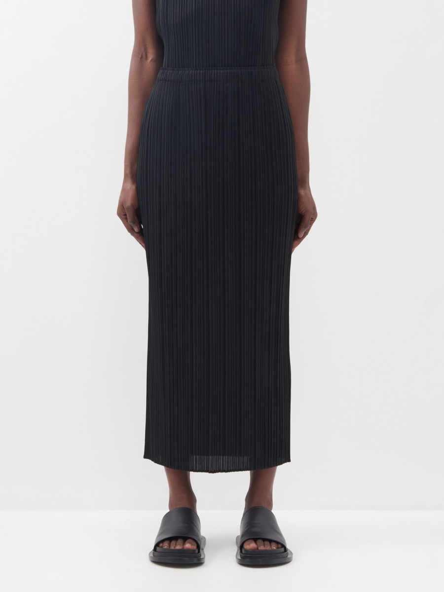 Women's Black Pencil Skirt - Pleats Please Issey Miyake - Matches Fashion GOOFASH