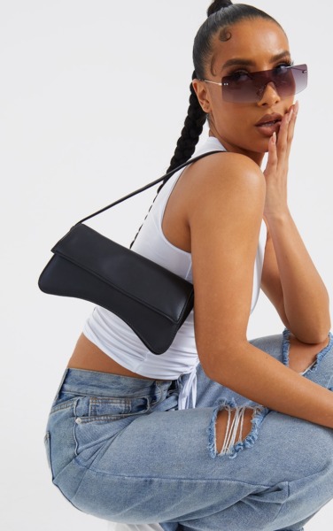 Women's Black Shoulder Bag - PrettyLittleThing GOOFASH