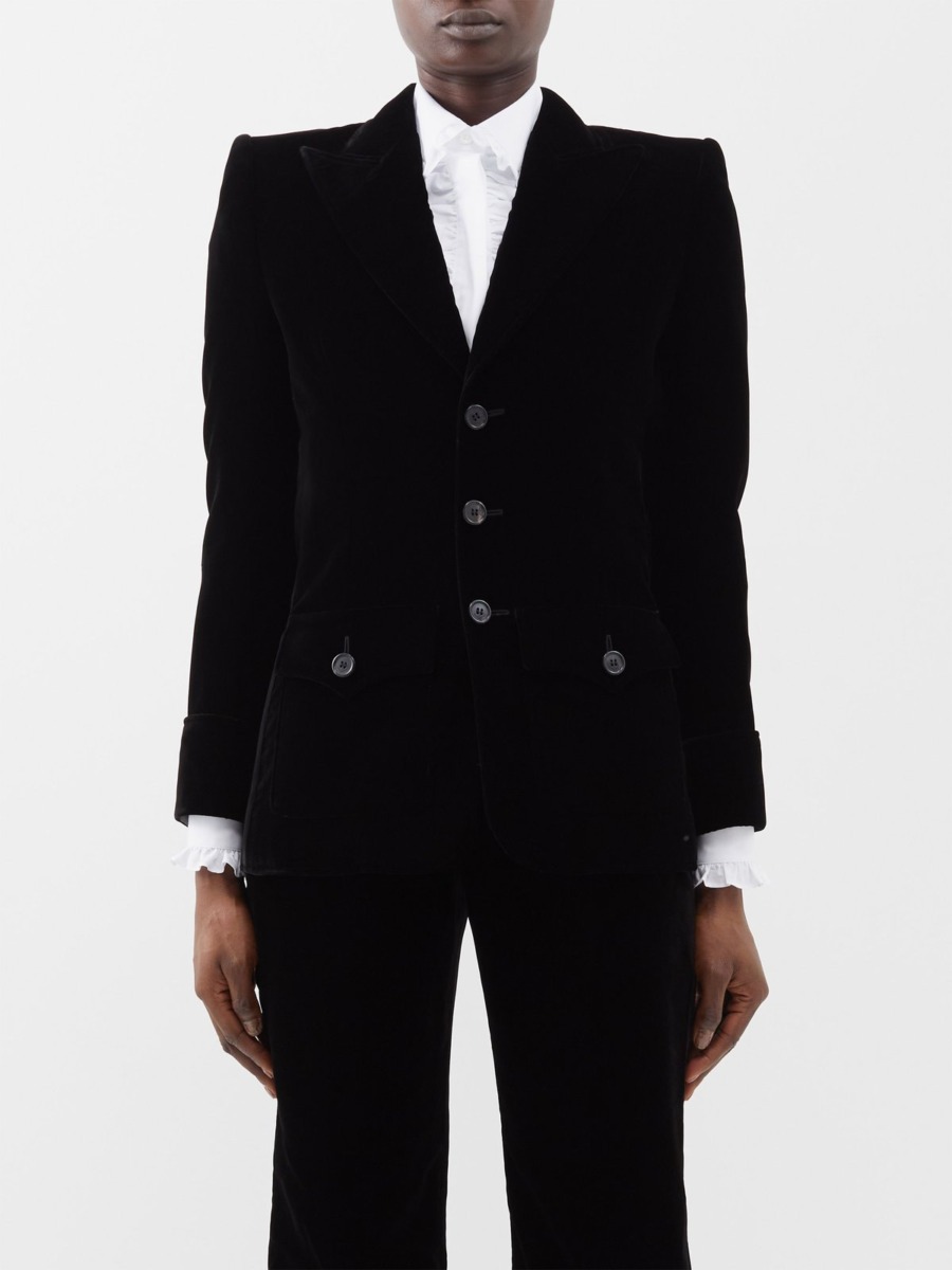 Womens Blazer in Black Saint Laurent - Matches Fashion GOOFASH