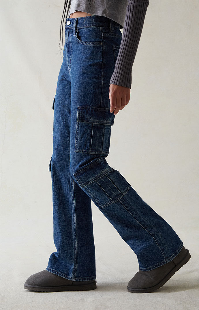 Women's Blue Bootcut Jeans from Pacsun GOOFASH
