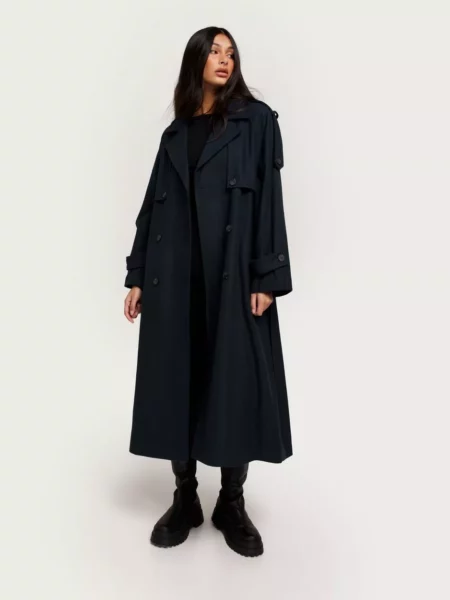 Womens Blue Coat - Nelly - Selected GOOFASH