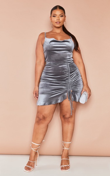 Women's Bodycon Dress in Silver - PrettyLittleThing GOOFASH