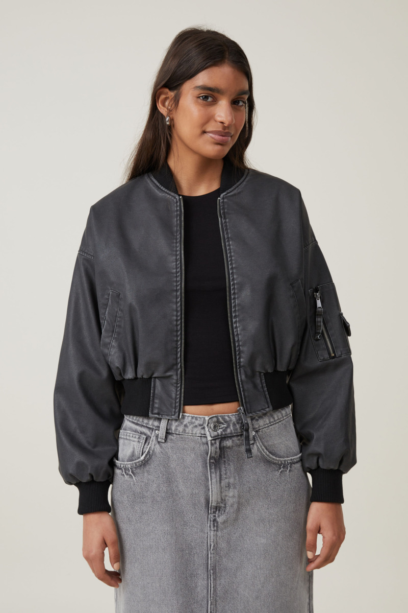 Womens Bomber Jacket in Black by Cotton On GOOFASH