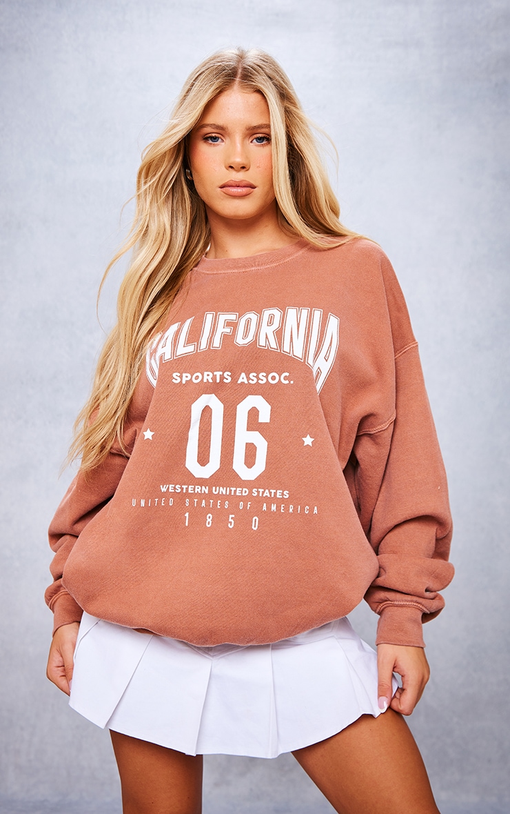 Womens Brown Sweatshirt - PrettyLittleThing GOOFASH