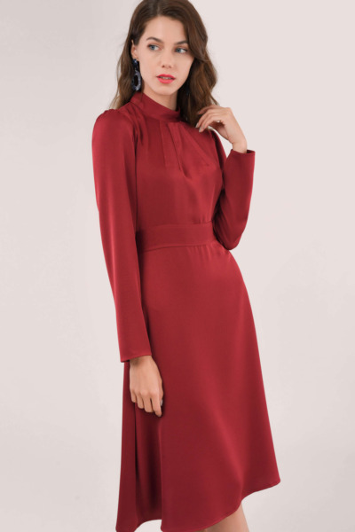 Women's Dress Burgundy - Closet London GOOFASH