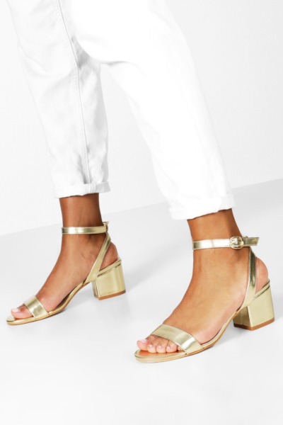 Womens Gold Barely There Heels at Boohoo GOOFASH