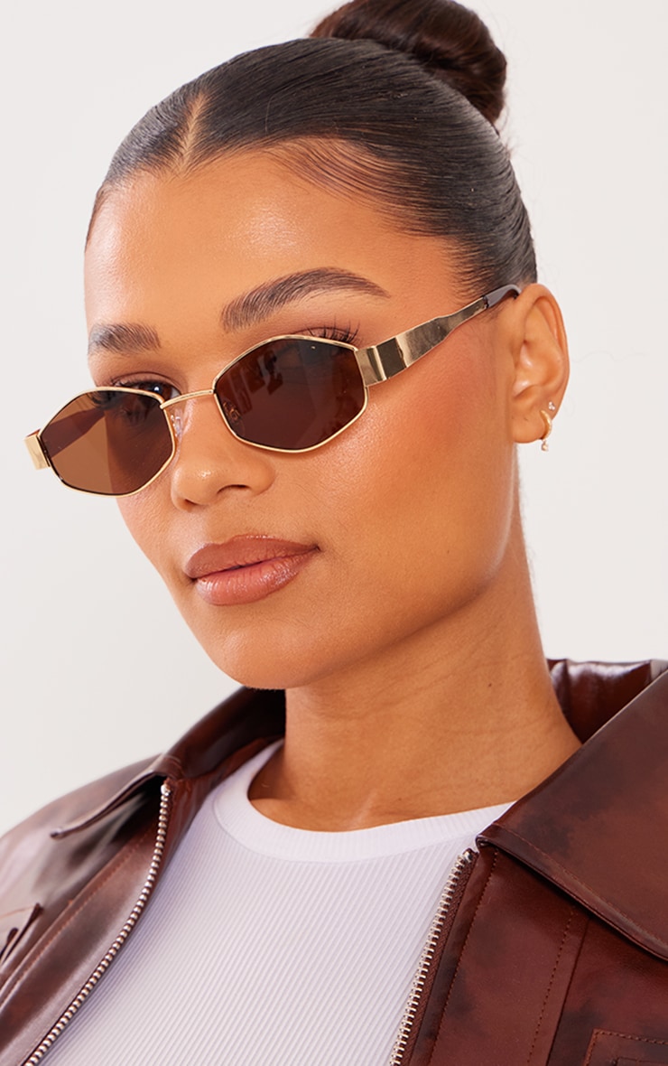 Women's Gold - Sunglasses - PrettyLittleThing GOOFASH