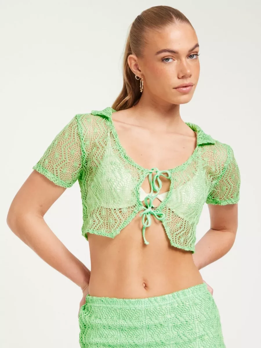 Women's Green Crop Top - Nelly - Only GOOFASH