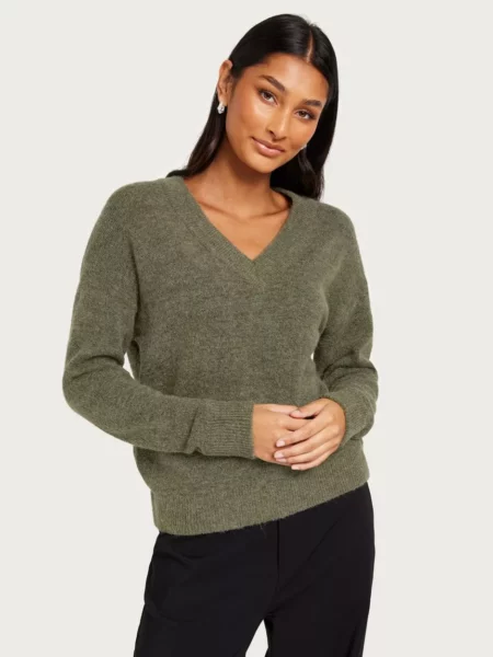 Womens Green - Knitted Sweater - Selected - Nelly GOOFASH