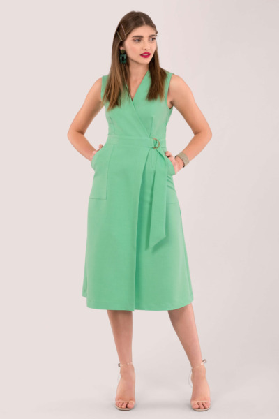 Women's Green Wrap Dress at Closet London GOOFASH