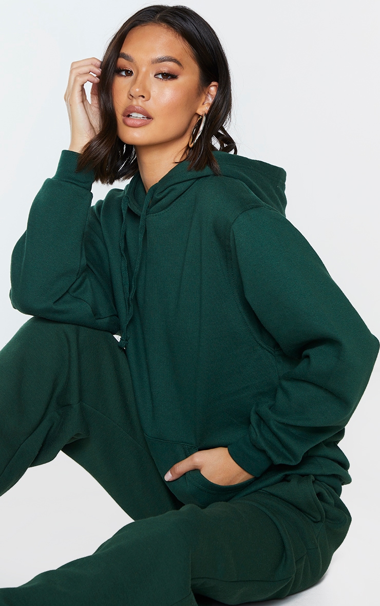 Womens Hoodie Green at PrettyLittleThing GOOFASH