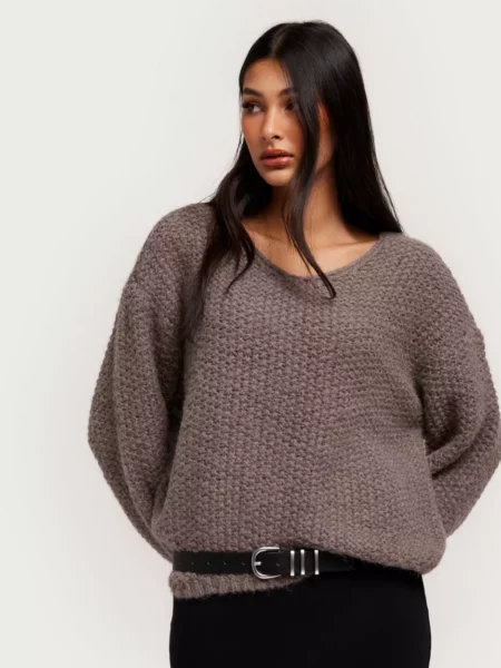 Womens Knitted Sweater Brown Vero Moda Nelly GOOFASH
