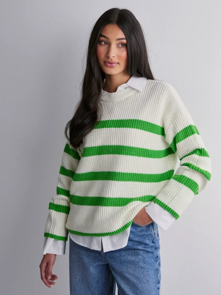 Womens Knitted Sweater Green - Selected - Nelly GOOFASH