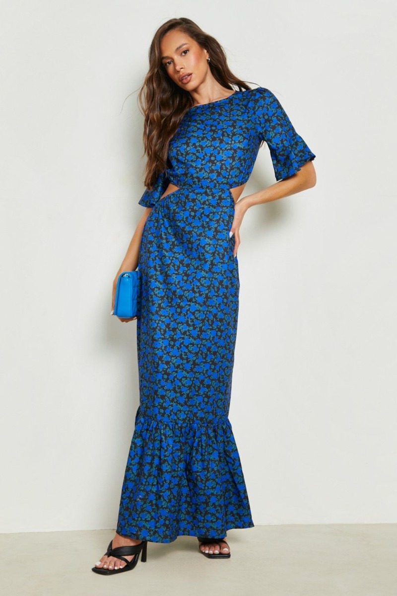 Women's Maxi Dress Blue from Boohoo GOOFASH