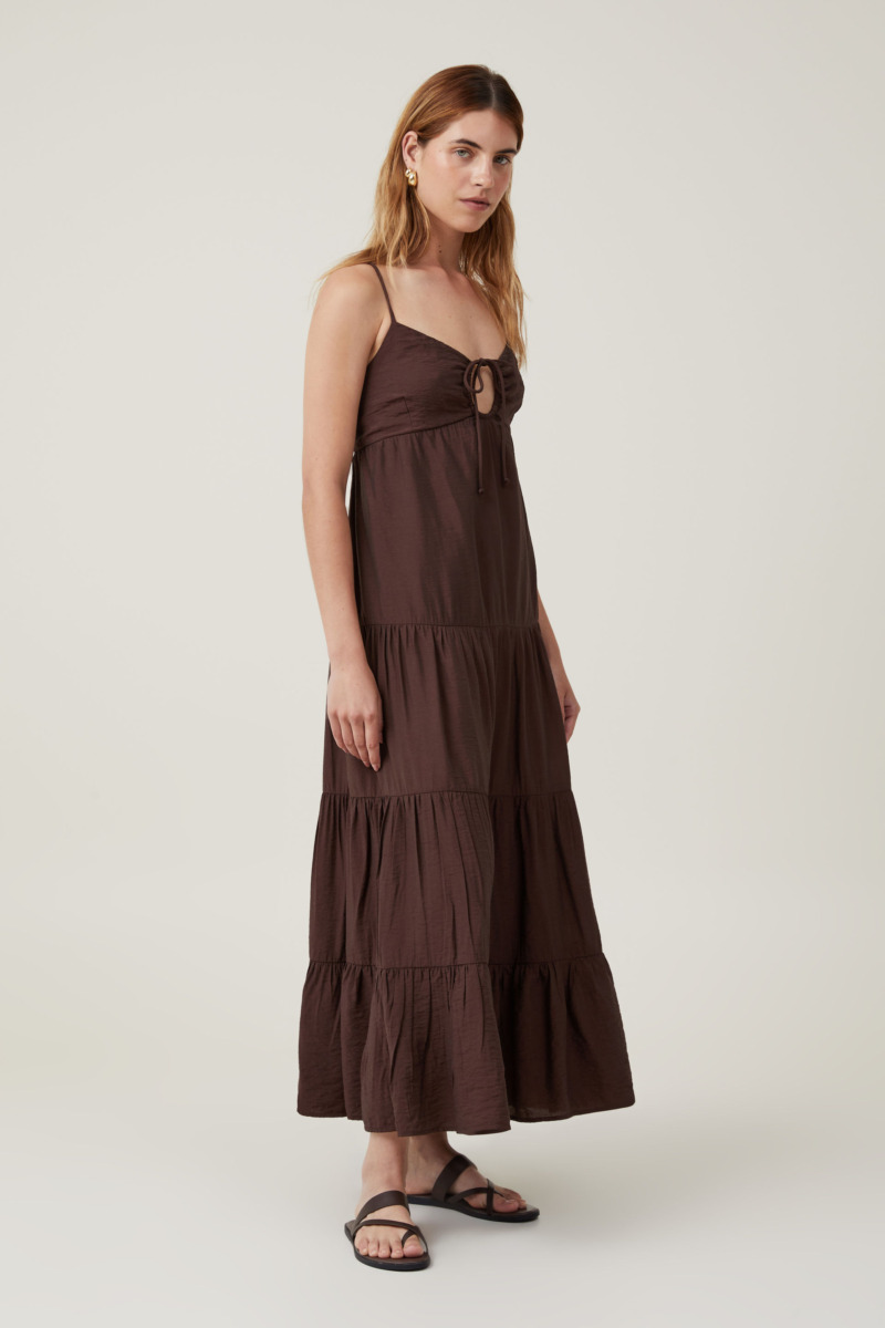 Women's Maxi Dress Brown Cotton On GOOFASH