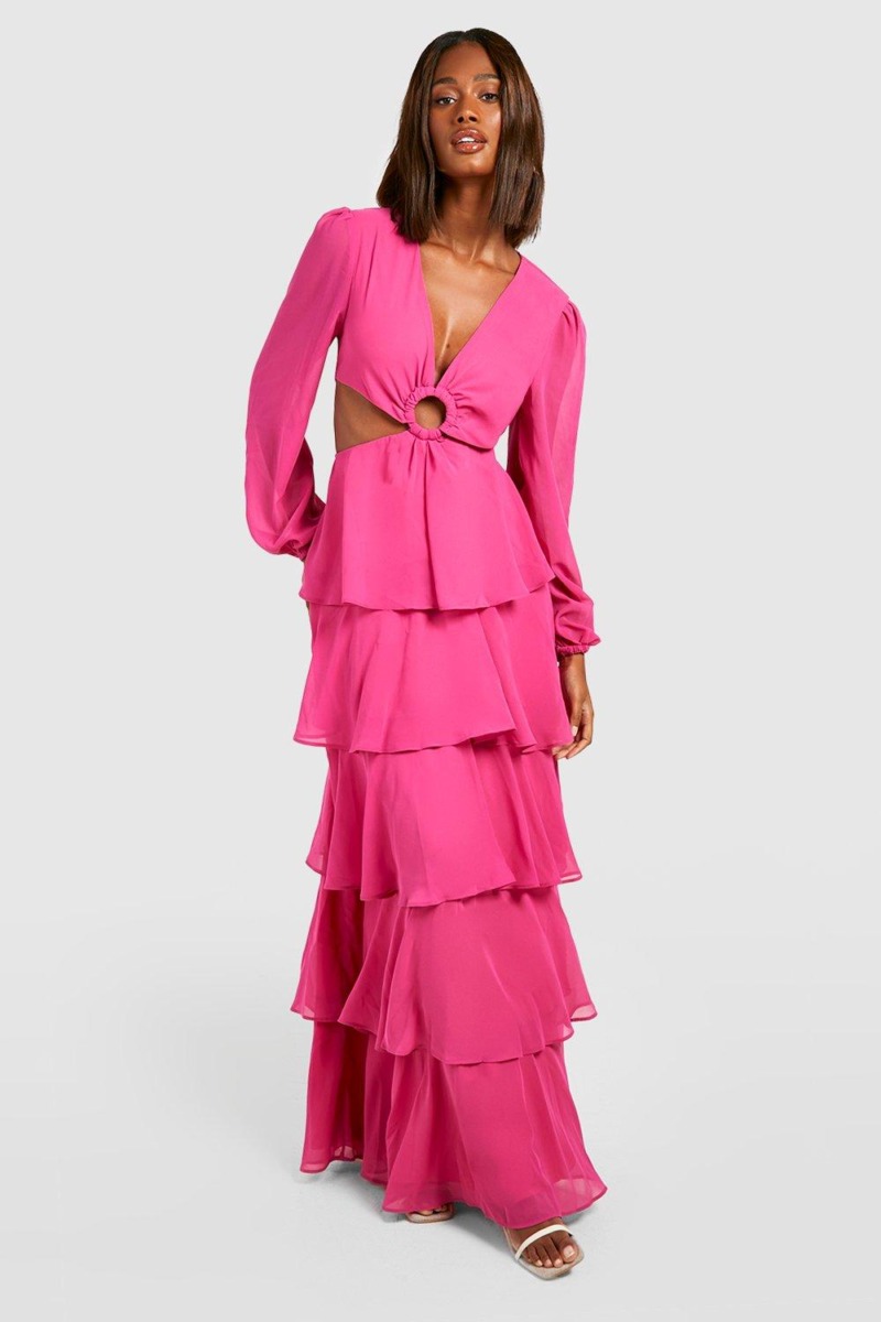 Womens Maxi Dress in Pink - Boohoo GOOFASH