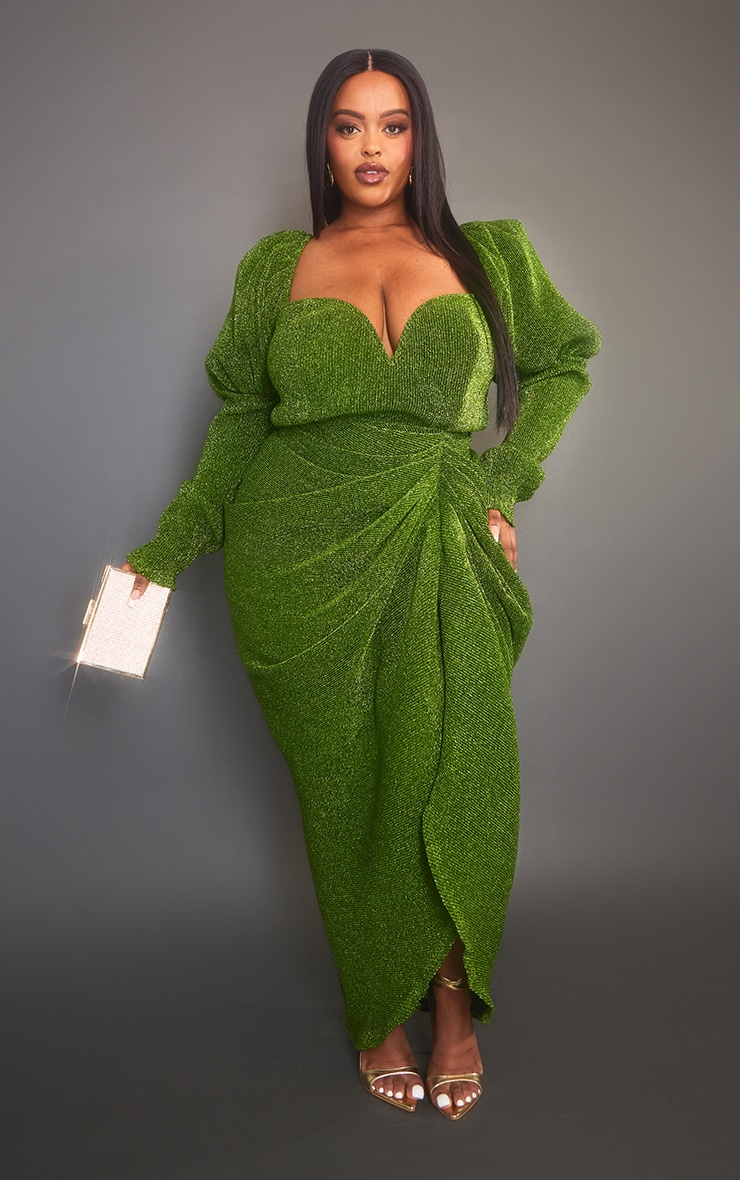 Women's Midi Dress Green by PrettyLittleThing GOOFASH