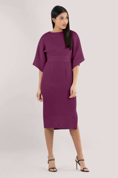 Women's Midi Dress Purple at Closet London GOOFASH