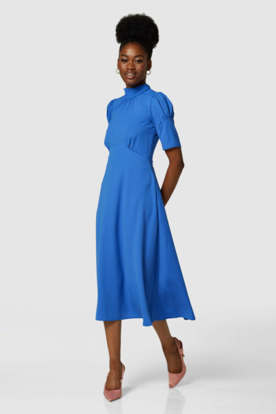 Women's Midi Dress in Blue - Closet London GOOFASH