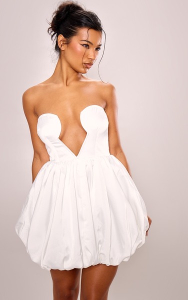 Women's Mini Dress in White - PrettyLittleThing GOOFASH