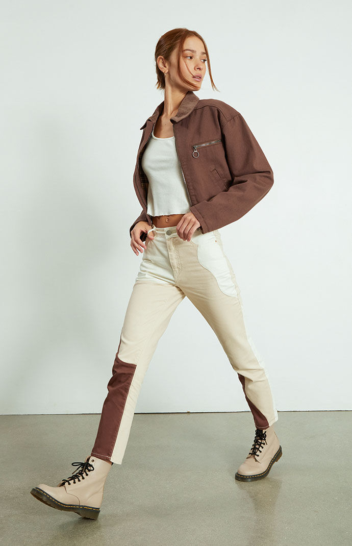 Womens Mom Jeans in Brown Pacsun GOOFASH