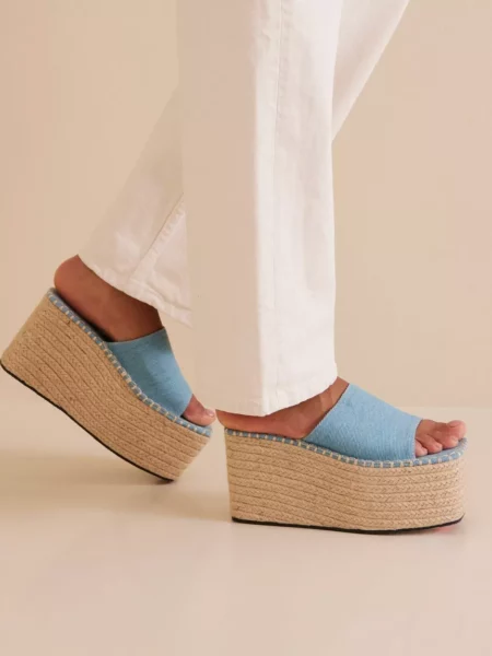 Womens Mules Blue - Nelly GOOFASH