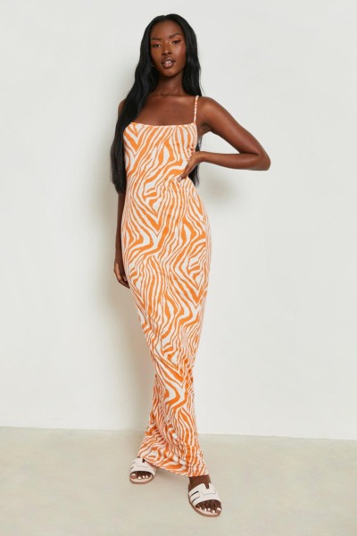 Womens Orange Maxi Dress - Boohoo GOOFASH