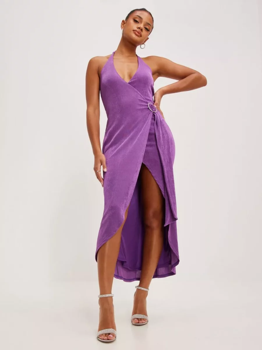 Women's Party Dress in Purple Nelly GOOFASH