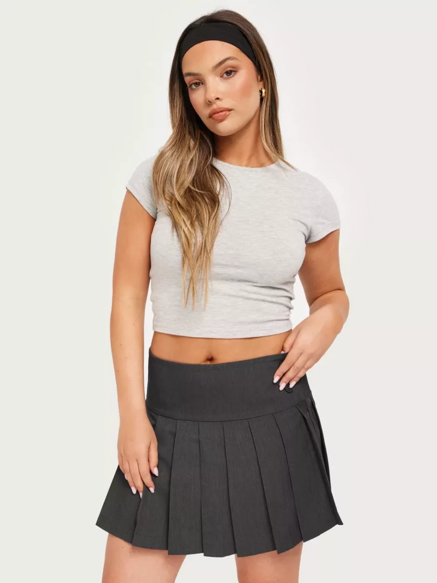 Women's Pleated Skirt Grey - Noisy May - Nelly GOOFASH